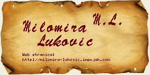 Milomira Luković vizit kartica